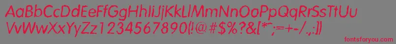 VolkswagenrandomItalic Font – Red Fonts on Gray Background