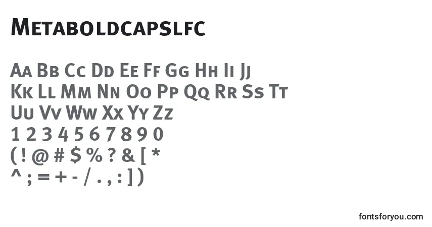 Шрифт Metaboldcapslfc – алфавит, цифры, специальные символы