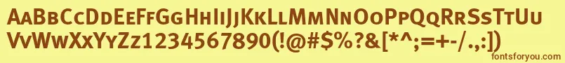 Metaboldcapslfc Font – Brown Fonts on Yellow Background
