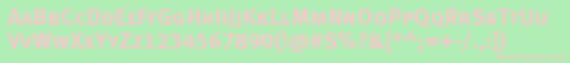 Czcionka Metaboldcapslfc – różowe czcionki na zielonym tle