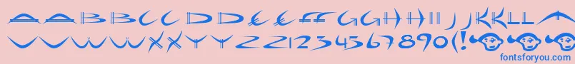 フォントHolib – ピンクの背景に青い文字