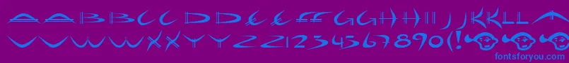 Holib-Schriftart – Blaue Schriften auf violettem Hintergrund