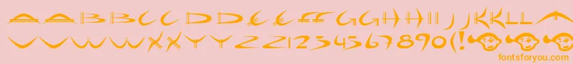 Holib-Schriftart – Orangefarbene Schriften auf rosa Hintergrund