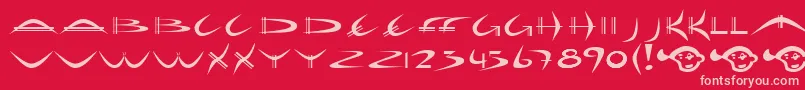 Holib Font – Pink Fonts on Red Background