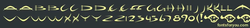 フォントHolib – 黒い背景に黄色の文字