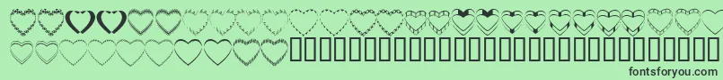 フォント4yeohearts – 緑の背景に黒い文字