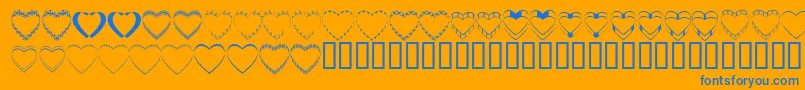 4yeohearts Font – Blue Fonts on Orange Background