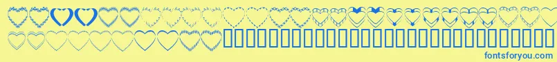 4yeohearts Font – Blue Fonts on Yellow Background
