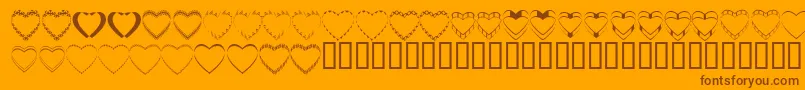 4yeohearts Font – Brown Fonts on Orange Background