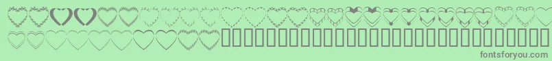 フォント4yeohearts – 緑の背景に灰色の文字