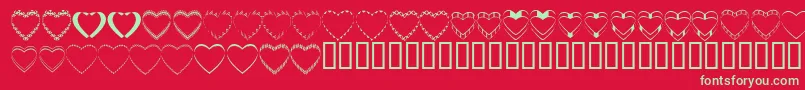 フォント4yeohearts – 赤い背景に緑の文字