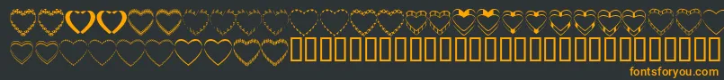 4yeohearts-fontti – oranssit fontit mustalla taustalla