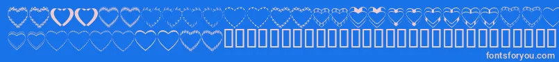 Fonte 4yeohearts – fontes rosa em um fundo azul