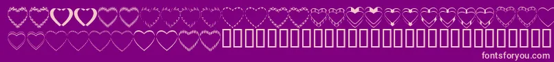 4yeohearts Font – Pink Fonts on Purple Background