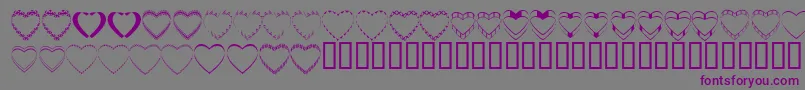 Fonte 4yeohearts – fontes roxas em um fundo cinza