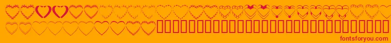 fuente 4yeohearts – Fuentes Rojas Sobre Fondo Naranja