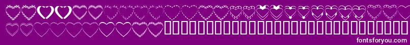 4yeohearts Font – White Fonts on Purple Background