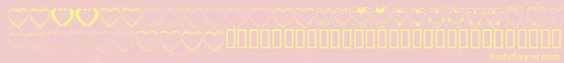 4yeohearts-Schriftart – Gelbe Schriften auf rosa Hintergrund