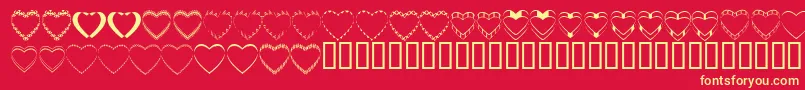 Weitere Informationen zur 4yeohearts-Schriftart 4yeohearts-Schriftart – Gelbe Schriften auf rotem Hintergrund