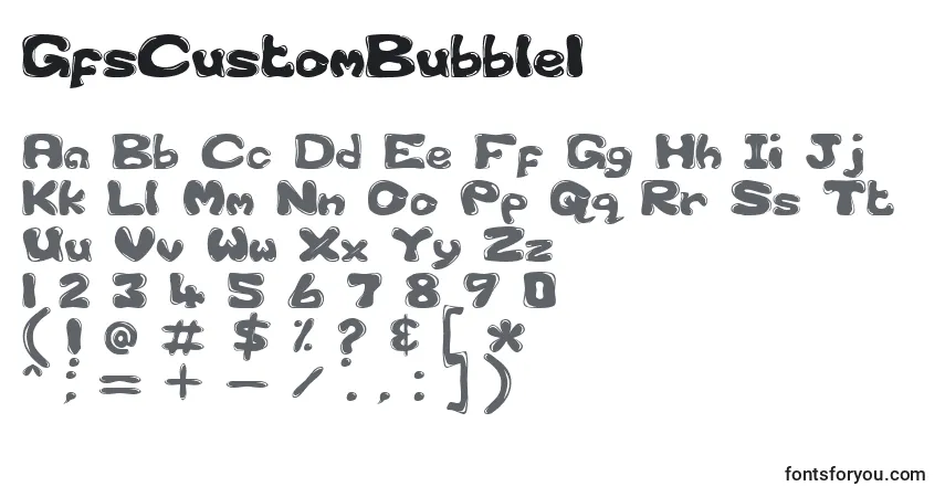 Czcionka GfsCustomBubble1 – alfabet, cyfry, specjalne znaki