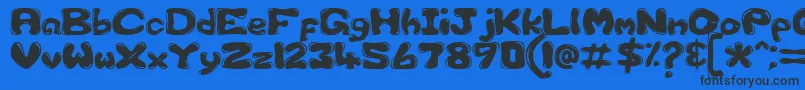 GfsCustomBubble1 Font – Black Fonts on Blue Background