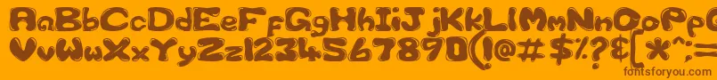 GfsCustomBubble1 Font – Brown Fonts on Orange Background