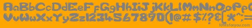 GfsCustomBubble1-Schriftart – Graue Schriften auf orangefarbenem Hintergrund