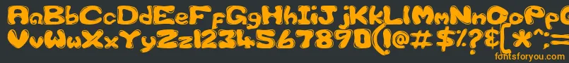 GfsCustomBubble1 Font – Orange Fonts on Black Background