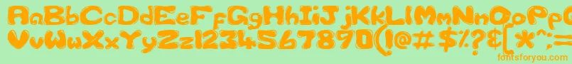 GfsCustomBubble1 Font – Orange Fonts on Green Background