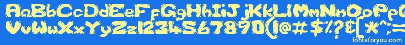 GfsCustomBubble1 Font – Yellow Fonts on Blue Background