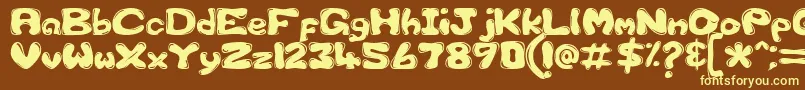 GfsCustomBubble1 Font – Yellow Fonts on Brown Background