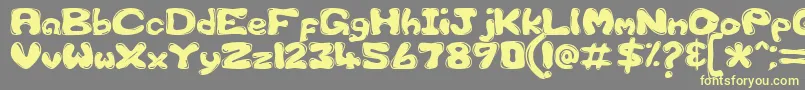 GfsCustomBubble1 Font – Yellow Fonts on Gray Background