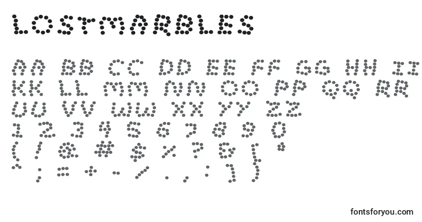 A fonte LostMarbles – alfabeto, números, caracteres especiais