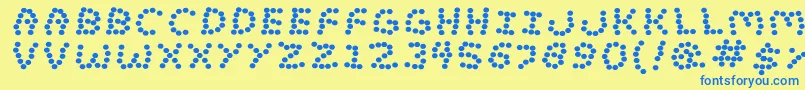 LostMarbles Font – Blue Fonts on Yellow Background