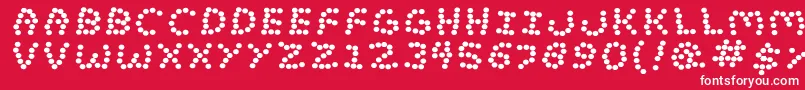 Fonte LostMarbles – fontes brancas em um fundo vermelho