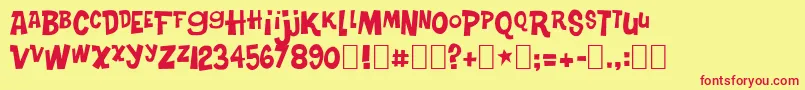 Turkeys Font – Red Fonts on Yellow Background