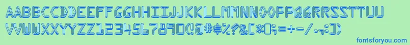 フォントKreditRegular – 青い文字は緑の背景です。