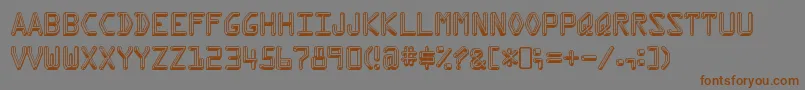 KreditRegular-Schriftart – Braune Schriften auf grauem Hintergrund