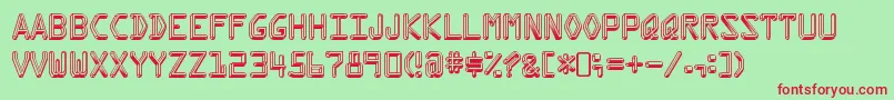 フォントKreditRegular – 赤い文字の緑の背景