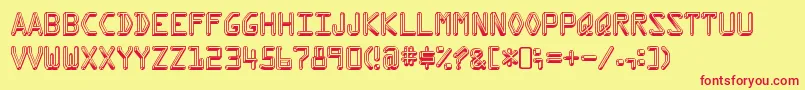 フォントKreditRegular – 赤い文字の黄色い背景