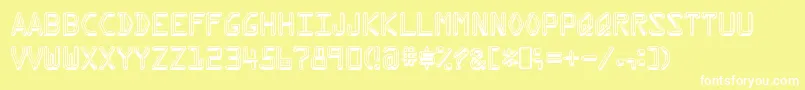 KreditRegular-Schriftart – Weiße Schriften auf gelbem Hintergrund