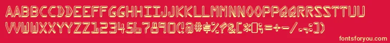 フォントKreditRegular – 黄色の文字、赤い背景