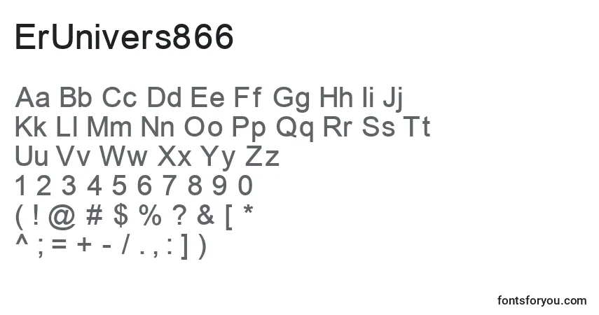 A fonte ErUnivers866 – alfabeto, números, caracteres especiais