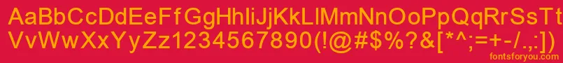 ErUnivers866 Font – Orange Fonts on Red Background