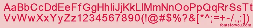 フォントErUnivers866 – ピンクの背景に赤い文字