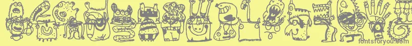 Monsterocity Font – Gray Fonts on Yellow Background