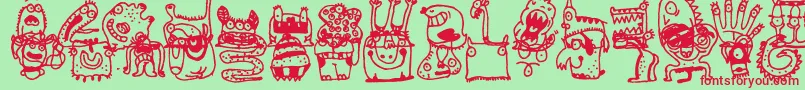 フォントMonsterocity – 赤い文字の緑の背景