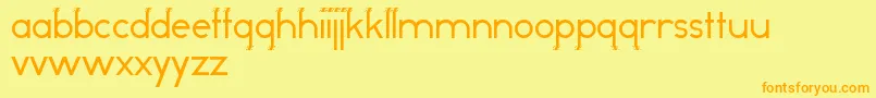 OddDogRegular-Schriftart – Orangefarbene Schriften auf gelbem Hintergrund