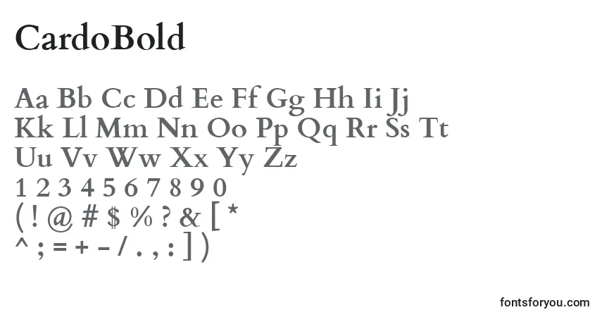 Czcionka CardoBold – alfabet, cyfry, specjalne znaki