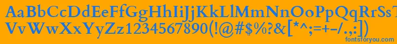 フォントCardoBold – オレンジの背景に青い文字